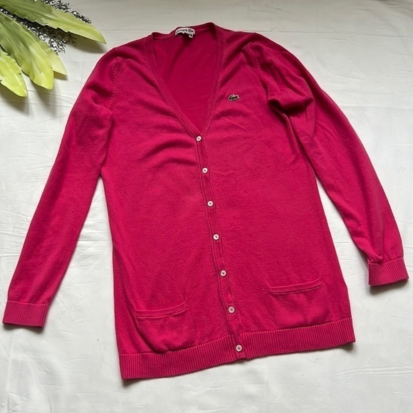 ⭐️lacoste Button Down Sweater⭐️ - Picture 2 of 11